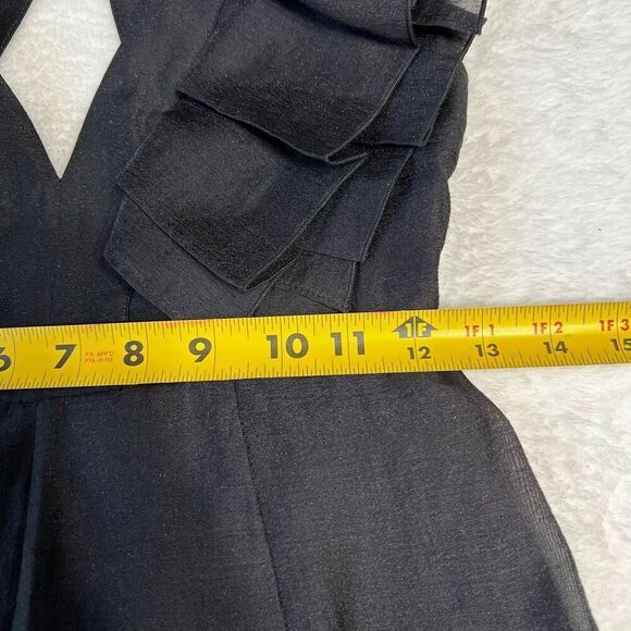 Keepsake Black V Neck Ruffle Romper Remind Me Playsuit XS NEW - Picture 10 of 10